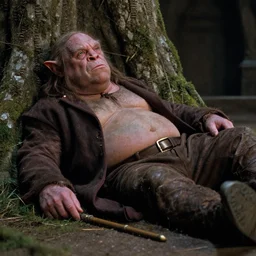 a film still of a lazy orc in harry potter