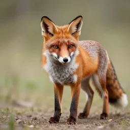 a realistic wooden state of a fox