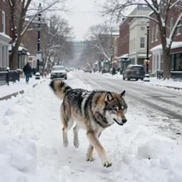 wolves army crossing snowy washington dc streets, snow dunes, hyperdetailed, artstation, cgsociety, 8 k