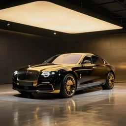 black gold luxury car garage, cinematic, epic, artstation, sylvain sarrailh