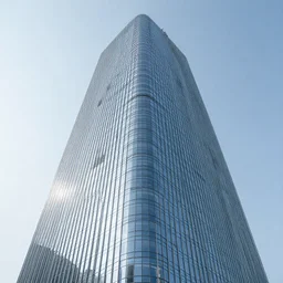 innovative skyscraper design, showing entire building, photorealistic, slick, smooth, modern, futuristic, glassy, reflective streamlined