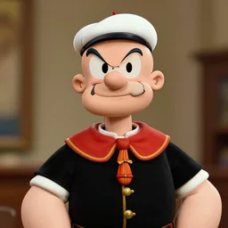 photograph portrait of Popeye, intricate detail, sigma 85mm f/1.4, 4k, depth of field, high resolution, 4k, 8k, hd, full color