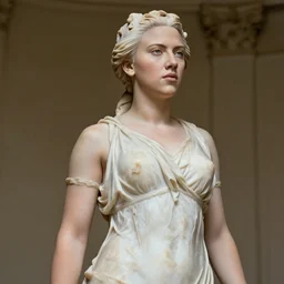 scarlett johansson as a greek marble statue