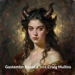 Attractive demon queen, painting by Gaston Bussiere, Craig Mullins
