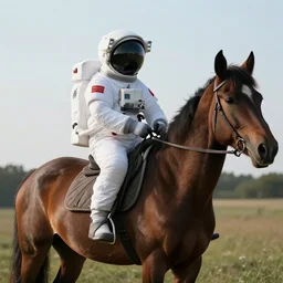 the horse was able to sit on the astronaut's back