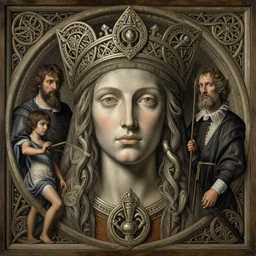 masterpiece inchoate sybaritic salve Reginae, masterpiece by Edgar Maxence and Ross Tran and Michael Whelan and Caravaggio artistic, intricate drawing, realistic fantasy, extremely detailed and beautiful aesthetic celtic face, establishing shot, 8k resolution, dramatic lighting