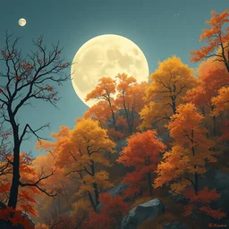autumn on ganymede. highly detailed, digital painting, watercolor, soviet realism, engraving, graphical, artstation, concept art, smooth, sharp focus, illustration, unreal engine 5, 8 k, art by bilibin and kuvshinov and malevich and mucha