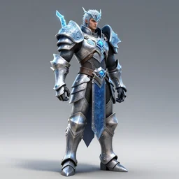 4 k unreal engine render of garen wearing frozen lich king's armor with frostmourne ultra details full body digital art
