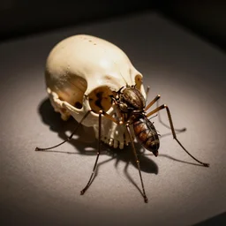 mosquito skull on display