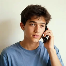 an analog photo of teenager talking on the phone in 1 9 9 2