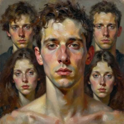 highly detailed and textured deformed anatomical portrait painting, emotionally expressive, highly detailed impasto oil painting, glossy paint strokes, soft light, 1 6 k, cinematic composition, cinematic lighting, sharp focus, masterpiece by adrian ghenie and jenny saville and james jean and alphonse mucha and android jones and lucian freud,