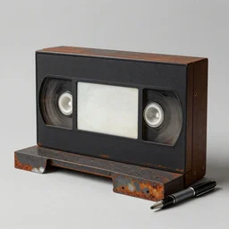ink & felt pen render vhs player as brutalist object ian miller, alex ross, simon bisley fine art masterpiece baked at 3 0 0 f, matte painting, cold lighting, aged with patina, rusted, award winning drawing from architecture digest, photorealistic render, cinematic