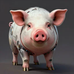 portrait shot of a cyberpunk robot pig, intricate, elegant, highly detailed, centered, digital painting, artstation, concept art, smooth, sharp focus, illustration, artgerm, tomasz alen kopera, peter mohrbacher, donato giancola, joseph christian leyendecker, wlop, boris vallejo