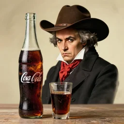 beethoven with coke - bottle glasses and a cowboy hat