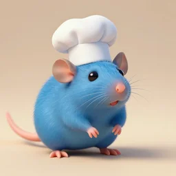 blue rat with chef's hat