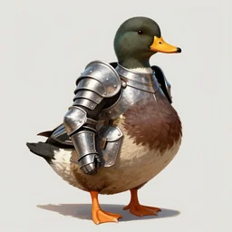 armored duck, duck wearing medieval plate armor, illustration, detailed, trending on artstation, fantasy art, by krenz cushart and wlop