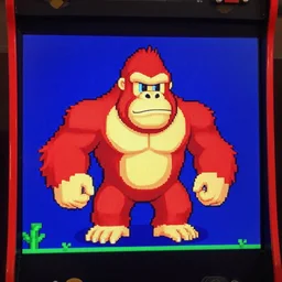 screen shot from old donkey kong arcade game with walter white as kong