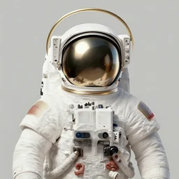 A full portrait of an art deco Astronaut with a halo, intricate, elegant, highly detailed, digital painting, artstation, concept art, smooth, sharp focus, illustration, art by Krenz Cushart and Artem Demura and alphonse mucha