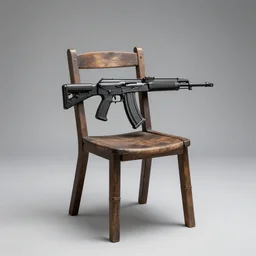 chair made of automatic rifles