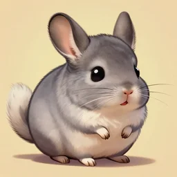 beautiful detailed cute character design of a cartoon fat fluffy round pet chinchilla, tlk, tlk, in the style of'the jungle book'profile pic. deviantart adoptable, style of maple story and zootopia, portrait studio lighting by jessica rossier and brian froud in the style of disney balto, artstation deviantart alphonse mucha chinchilla