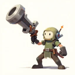 a very small character wielding a comically large weapon, sketch concept art trending on artstation