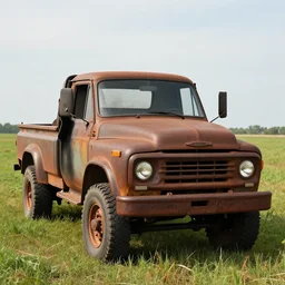(((Rusty))) truck, open field, 8k, photography