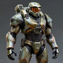 dieselpunk master chief, oily art style
