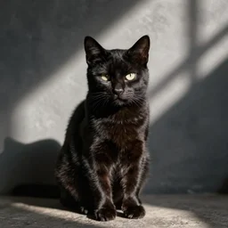 a black kitty front view