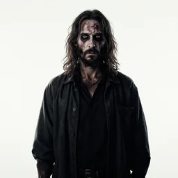 Jesus as a horror movie slasher villain, award winning horror cinematic movie poster