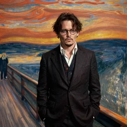 johnny depp in the scream by edvard munch
