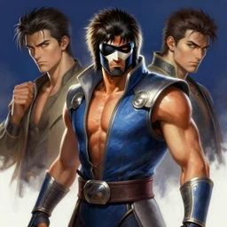 mortal kombat inspired character, digital painting, masterpiece by rembrandt and thomas kinkade and frank frazetta and kentaro miura, by reiq and tite kubo, stylized yet realistic faces and anatomy, advanced lighting technology, beautiful, gorgeous brush strokes