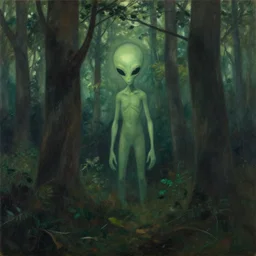 Alien lurking in the woods | Edward Hopper |