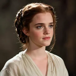 still of emma watson as princess leia in beginning of return of the jedi