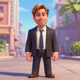 brad pitt in style of pixar 3 d cartoon