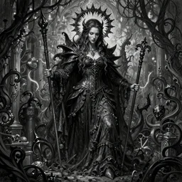 Dark art dark and grungy gothic, hyperdetailed, artstation, trending on cgsociety, ultra high quality, golden ratio, intricate artwork masterpiece, black and white, by greg rutkowski, by Gustave Dore, 8k, High contrast