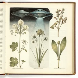 high resolution scan of the pages of an old and alien herbarium, by john howe, alien style, 9 0 s ufo style, marginalia, scientific book, textbook