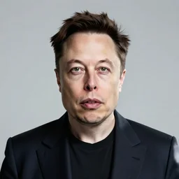 photo of an impossible elon musk, optical illusion, studio photo