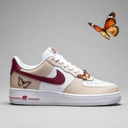 a nike sneaker themed around butterflies