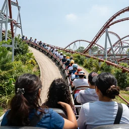 watching traffic on a rollercoaster road