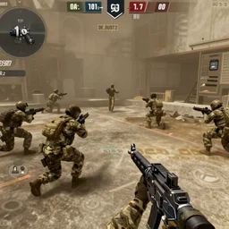 us military forces deploying on Counter Strike 1.6 map de_dust2, cinematic, wide shot, grunge, very detailed 4k