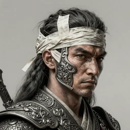 a warry warrior with bandages on the head. intricate, elegant, highly detailed, digital painting, artstation, concept art, sharp focus, illustration, by justin gerard and artgerm, 8 k