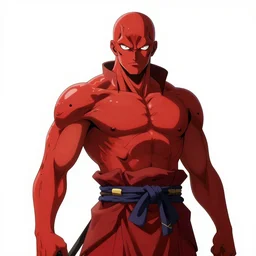cthulhu samurai with red amror, anime