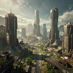 post apocalyptic dieselpunk city , highly detailed, 4k, HDR, award-winning, octane render, artstation