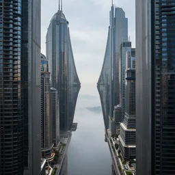 a scifi city, canon eos r 3, f / 1. 4, iso 2 0 0, 1 / 1 6 0 s, 8 k, raw, unedited, symmetrical balance, in - frame