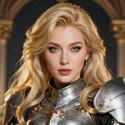 studio portrait of lawful good colorful female holy mecha paladin absurdly beautiful, elegant, mature blonde bubbly gravure idol, ultrafine hyperrealistic detailed face illustration by kim jung gi, highly detailed faces, intricate linework, sharp focus, bright colors, matte, octopath traveler, unreal engine 5 highly rendered, global illumination, radiant light, intricate environment