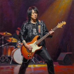 Sonic Youth in concert, oil painting by Caravaggio