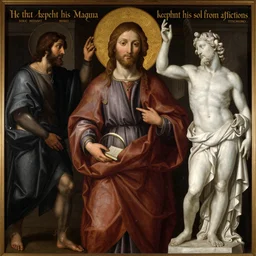 he that keepeth his mouth and his tongue, keepeth his soul from afflictions.. portrait, christian art, masterpiece. in a combination of styles of johfra bosschart and gian lorenzo bernini.