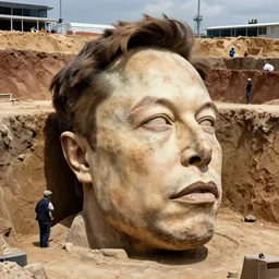 elon musk giant fossil head found in excavation