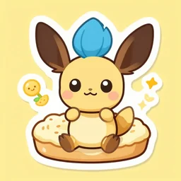 cute miss mascot azurill azurill azurill food sticker art, cronobreaker, beeple game icon