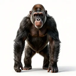 giant chimpanzee, studio photography, full body, isolated on a pure white background, centered, entire subject in frame, sharp focus, soft studio lighting